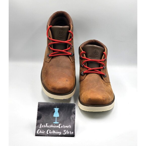 Merrell Brown Chukka Boots with Red Laces